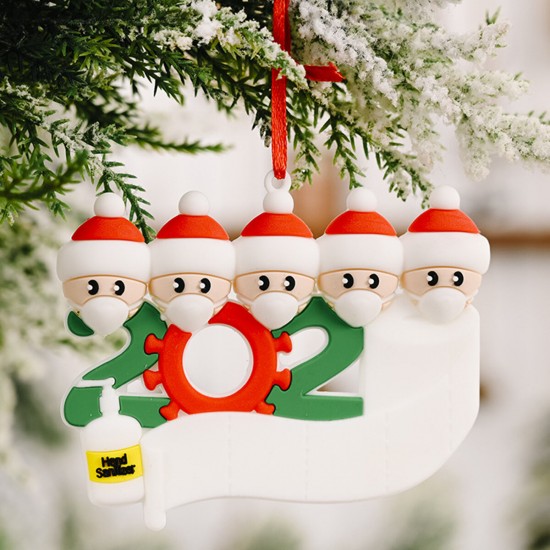 Mask Santa Snowman Ornament DIY Name Greetings Christmas Tree Ornament for Christmas Tree Decoration