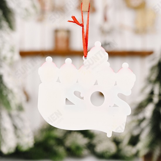 Mask Santa Snowman Ornament DIY Name Greetings Christmas Tree Ornament for Christmas Tree Decoration