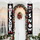Merry Christmas Porch Banner Xmas Outdoor Decoration Couplet Hanging Cloth Door Hanging Ornaments for Home Decor