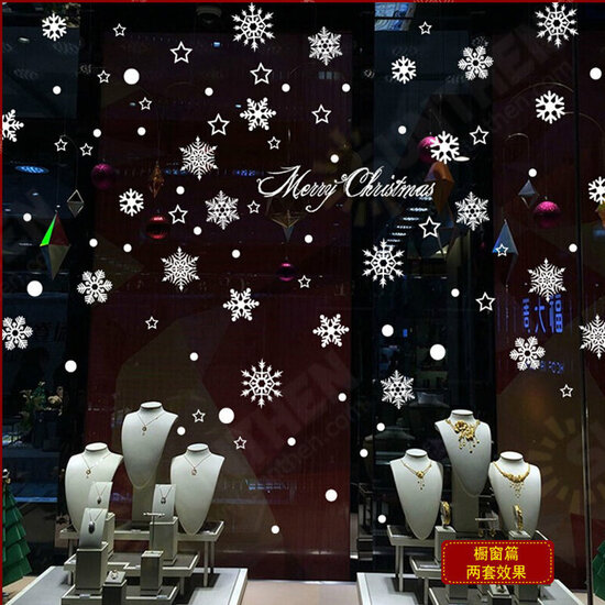 SK6012 Christmas Sticker Snowflake Pattern Wall Stickers For Home Decoration Removable