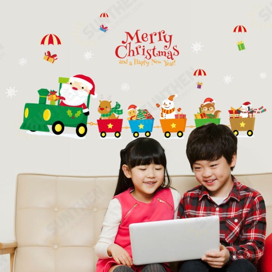 SK6037 Christmas Decoration For Cartoon Wall Sticker PVC Removable Christmas Party