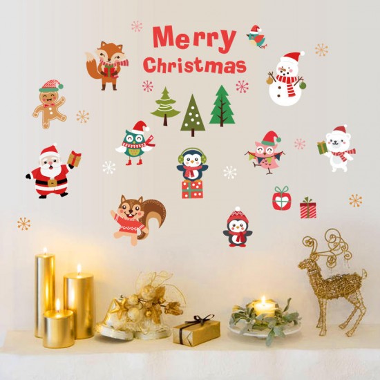SK6038 Christmas Sticker Novetly Cartoon Wall Stickers For Kids Room Decoration Christmas Party