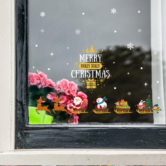 SK6077 Christmas Party For Cartoon Wall Sticker Removable Room Decoration