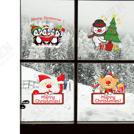 SK9108 Christmas Sticker Window Cartoon Penguin Pattern Wall Stickers Removable For Room Decoration