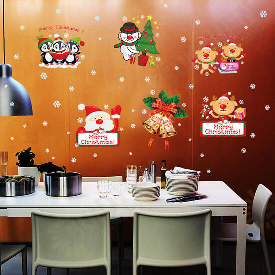 SK9108 Christmas Sticker Window Cartoon Penguin Pattern Wall Stickers Removable For Room Decoration