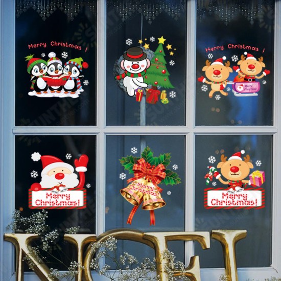 SK9108 Christmas Sticker Window Cartoon Penguin Pattern Wall Stickers Removable For Room Decoration