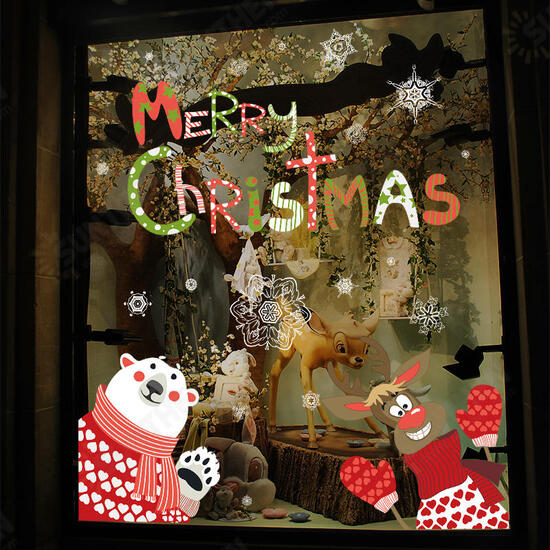 XL866 Christmas Sticker Home Decoration Sticker Window and Wall Sticker Shop Decorative Stickers