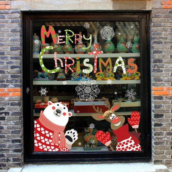 XL866 Christmas Sticker Home Decoration Sticker Window and Wall Sticker Shop Decorative Stickers