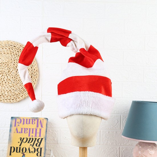 Red White Striped Christmas Cap Hat Modeling Long Elves Christmas Cap Christmas Decor for Christmas Theme Party