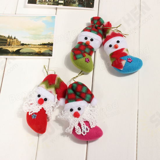 Santa Claus Snowman Sock Style Christmas Tree Ornaments