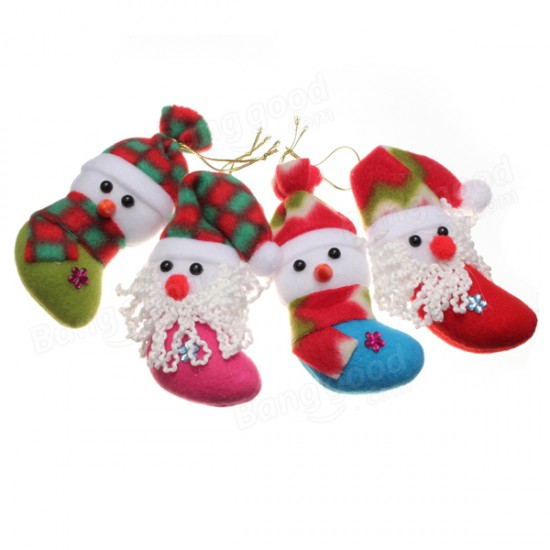 Santa Claus Snowman Sock Style Christmas Tree Ornaments