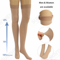 Skin Color Anti Skid Compression Thigh Stocking Prevent Varicose Vein Socks Pain Relief Close Toe Skin Color Anti Skid Compression Thigh Stocking Prevent Varicose Vein Socks Pain Relief Close Toe