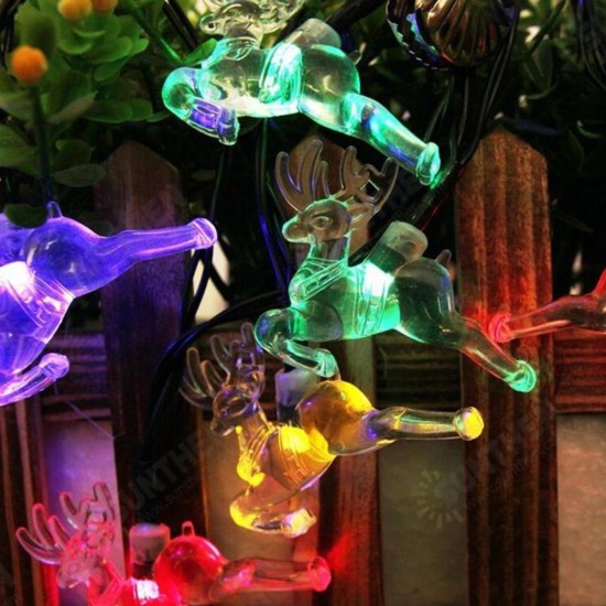 Solar 20/30/50 LED Deer Fairy String Light Christmas Party Garden Outdoor Decor Lamp