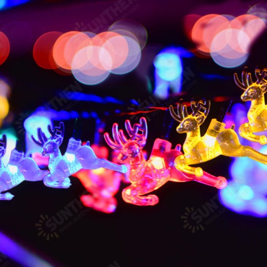 Solar 20/30/50 LED Deer Fairy String Light Christmas Party Garden Outdoor Decor Lamp