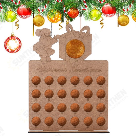 Wooden Advent Calendar Christmas Tree 24 Chocolates Stand Rack Home Decorations