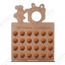 Wooden Advent Calendar Christmas Tree 24 Chocolates Stand Rack Home Decorations