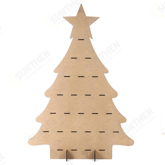 Wooden Family Advent Calendar Christmas Tree 25 Chocolates Stand Rack DIY Decorations