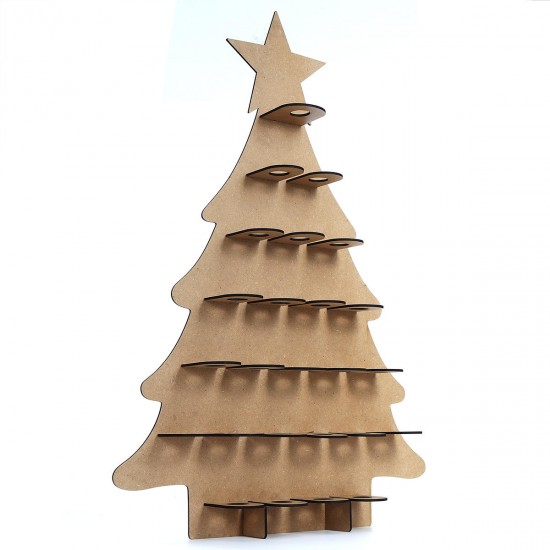 Wooden Family Advent Calendar Christmas Tree 25 Chocolates Stand Rack DIY Decorations