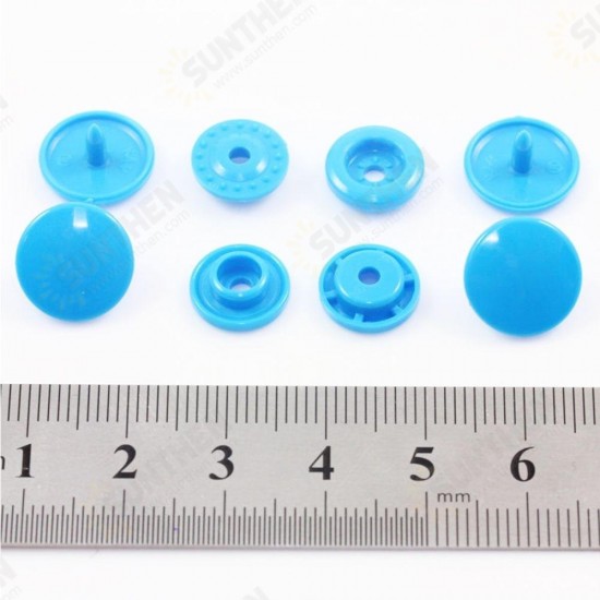 240Sets 24 Color DIY Clothes Plastic Fasteners Snap/Prong Ring Fasteners Snap/Metal Press Stud Cloth Tool Kit