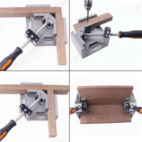 Aluminum Single Handle 90 Degree Right Angle Clamp Angle Clamp Woodworking Frame Clip Right Angle Folder Tool