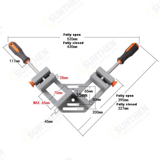 Single Handle 90 Degrees Angle Aluminum Alloy Rectangular Clamp Wood Working Tool Single Handle 90 Degrees Angle Aluminum Alloy Rectangular Clamp Wood Working Tool