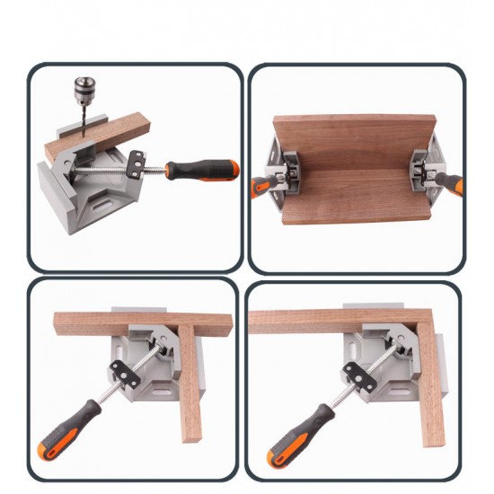 Single Handle 90 Degrees Angle Aluminum Alloy Rectangular Clamp Wood Working Tool
