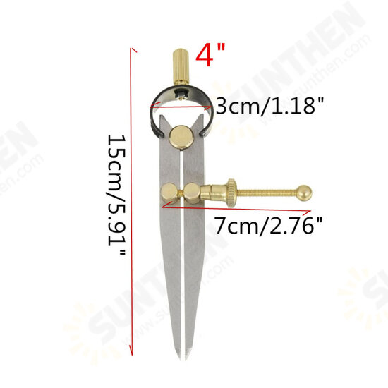 Spring Divider Leather Divider Wing Medium Carbon Steel Adjustable Lockable Calipers Compass for 6Inch DIY Leather Working Rotating Tool for Craftsman