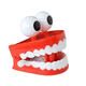 1Pc Clockwork Jumping Teeth Red Wind Up Funny Mouth Tooth With Eyes Flashing Novelties Trick Toys