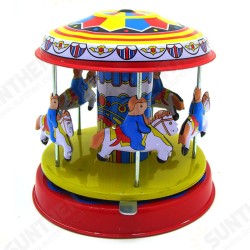Classic Vintage Clockwork Wind Up Merry-Go-Round Children Kids Tin Toys With Key Classic Vintage Clockwork Wind Up Merry-Go-Round Children Kids Tin Toys With Key