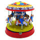 Classic Vintage Clockwork Wind Up Merry-Go-Round Children Kids Tin Toys With Key