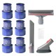 10pcs Replacements for Dyson V7 V8 V10 Vacuum Cleaner Parts Accessories Filters*6 Brush Heads*3 Cleaning Tool*1 [Non-Original]