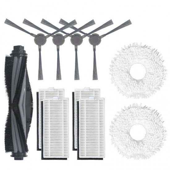 11pcs Replacements for N9+ Yeedi Mop Station K850+ MCD Vacuum Cleaner Parts Accessories Main Brush*1 Side Brushes*4 HEPA Filters*4 Mopping Clothes*2 [Non-Original]