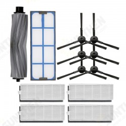 12pcs Replacements for A8 A6 X620 X623 Vacuum Cleaner Parts Accessories Main Brush*1 Side Brushes*6 HEAP Filters*4 Primary Filter*1[Not-original]