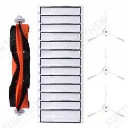 17PCS Cleaning Accessories Parts Main Brush Side Brush Filter Water Tank Filter for Xiaomi Roborock Vacuum Cleaner [Not-original] Non-original