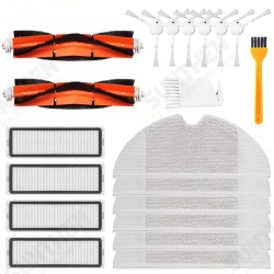 20pcs Replacements for Xiaomi Mijia 1C/STYTJ01ZHM 1t 2Pro+ 2C Dreame F9 Robotic Vacuum Cleaner Parts Accessories Main Brushes*2 HEPA Filter*4 Side Brushes*6 Mop Clothes*6 Cleaning Tools*2 [Not-original]