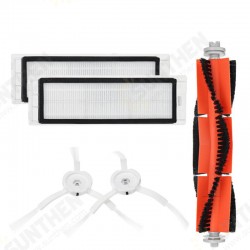 5pcs Replacements for Xiaomi Mijia 1S Roborock S50 S51 S52 S53 S54 S55 S5 S5MAX S6 S6PURE S6MAXV Vacuum Cleaner Parts Accessories Main Brush*1 Side Brushes*2 HEPA Filters*2 [Non-original]