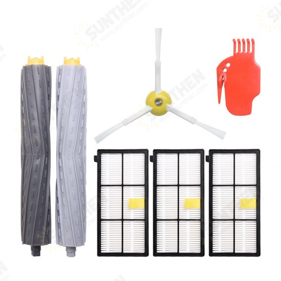 7pcs Replacements for iRobot 8 9 Series Vacuum Cleaner Parts Accessories Main Brushes*2 Side Brush*1 HEPA Filters*3 Cleaning Tool*1 7pcs Replacements for iRobot 8 9 Series Vacuum Cleaner Parts Accessories Main Brushes*2 Side Brush*1 HEPA Filters*3 Cleaning Tool*1