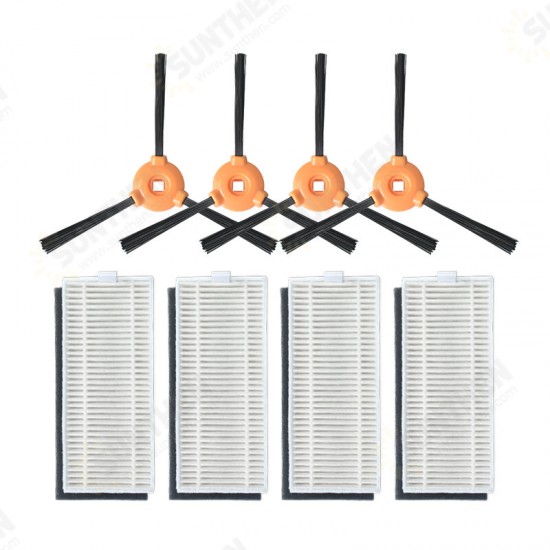 8pcs Replacements for N79 Vacuum Cleaner Parts Accessories Side Brushes*4 HEPA Filters*4 [Non-Original]