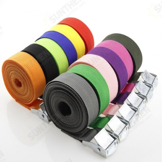 2M Car Tension Rope Tie Down Strap Travel Baggage Belt Climbing Bag Belt With Alloy Buckle