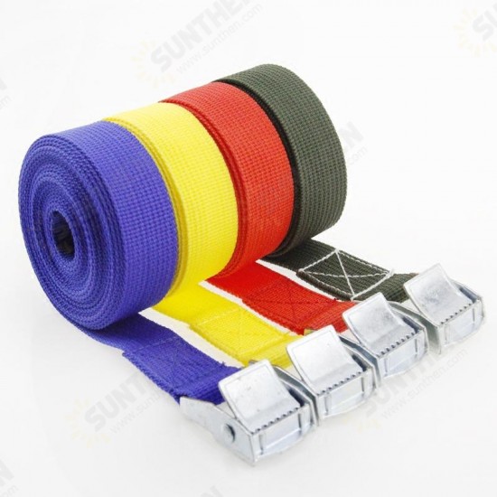 2M Car Tension Rope Tie Down Strap Travel Baggage Belt Climbing Bag Belt With Alloy Buckle