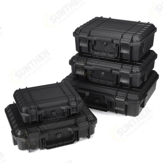 4 Sizes ABS Plastic Sealed Waterproof Storage Case Foam Impact -Resistant Hiking Portable Tool Box Dry Box