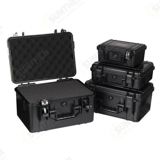 4 Sizes ABS Plastic Sealed Waterproof Storage Case Foam Impact -Resistant Hiking Portable Tool Box Dry Box