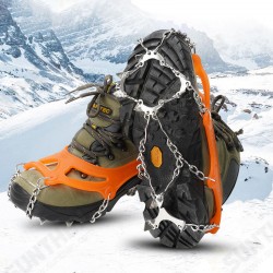 AUTO 12-teeth Ice Grip Stainless Steel Welding Chain Crampons Ice Cleats Non-slip Shoe Cover for Camping Climbing Snow Skiing AUTO 12-teeth Ice Grip Stainless Steel Welding Chain Crampons Ice Cleats Non-slip Shoe Cover for Camping Climbing Snow Skiing