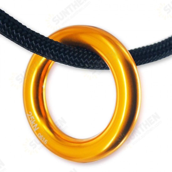 25KN Aluminum Alloy Rock Climbing Rope Ring Outdoor Camping Hammock Safety Rescue Gear