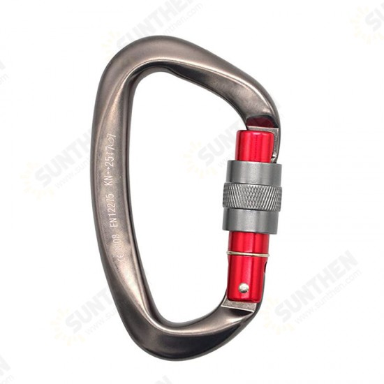 1Pc Aluminum D-Ring Carabiner 25KN Heavy Duty Climbing Hook Twist Lock Camping Climbing Travel