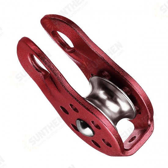 20KN Aluminum Alloy Fixed Rope Climbing Pulley Outdoor Camping Hiking Escape Rescue Tool