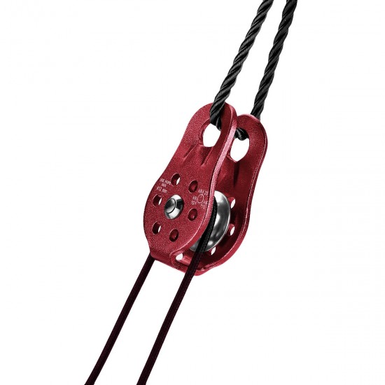20KN Aluminum Alloy Fixed Rope Climbing Pulley Outdoor Camping Hiking Escape Rescue Tool