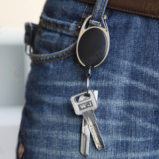 Outdoor EDC Metal Keychain Ring Multifunction Retractable Anti-Lost Key Ring Buckle Pull Clip