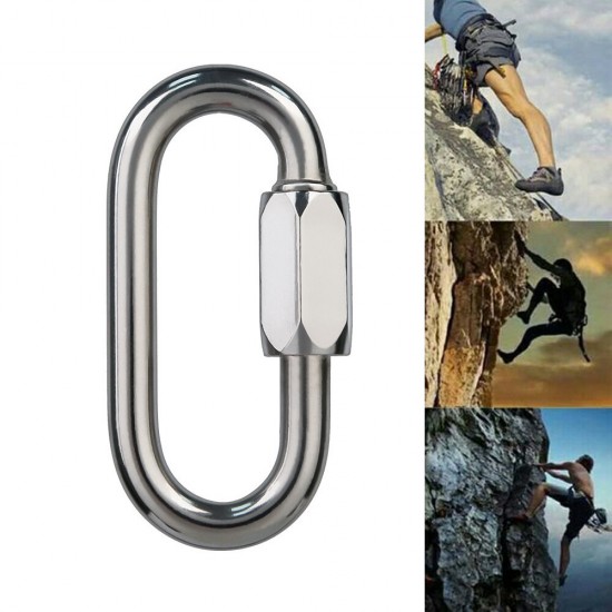 12/18/22/28KN Climbing Carabiner Mountain Safety Master Screw Lock D Shaped Buckle Outdoor Hiking Hunting