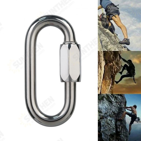 12/18/22/28KN Climbing Carabiner Mountain Safety Master Screw Lock D Shaped Buckle Outdoor Hiking Hunting